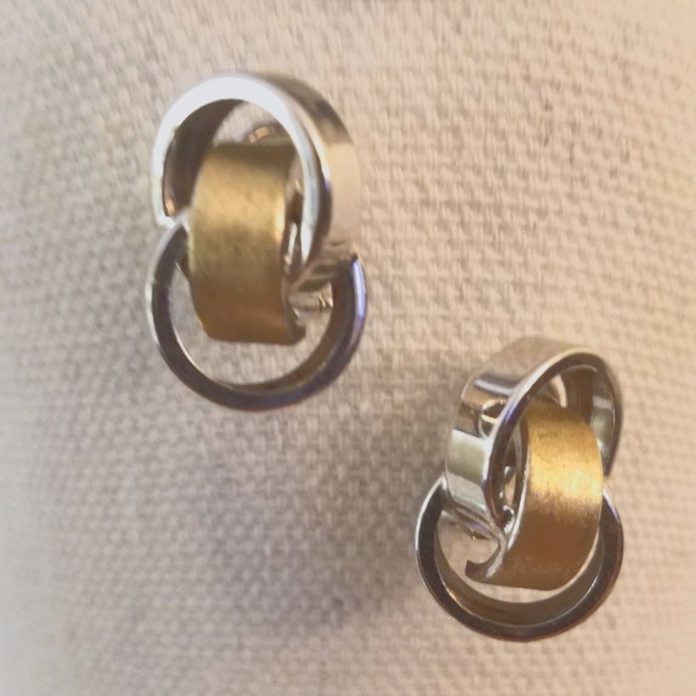 Two Tone 14K Gold Earrings